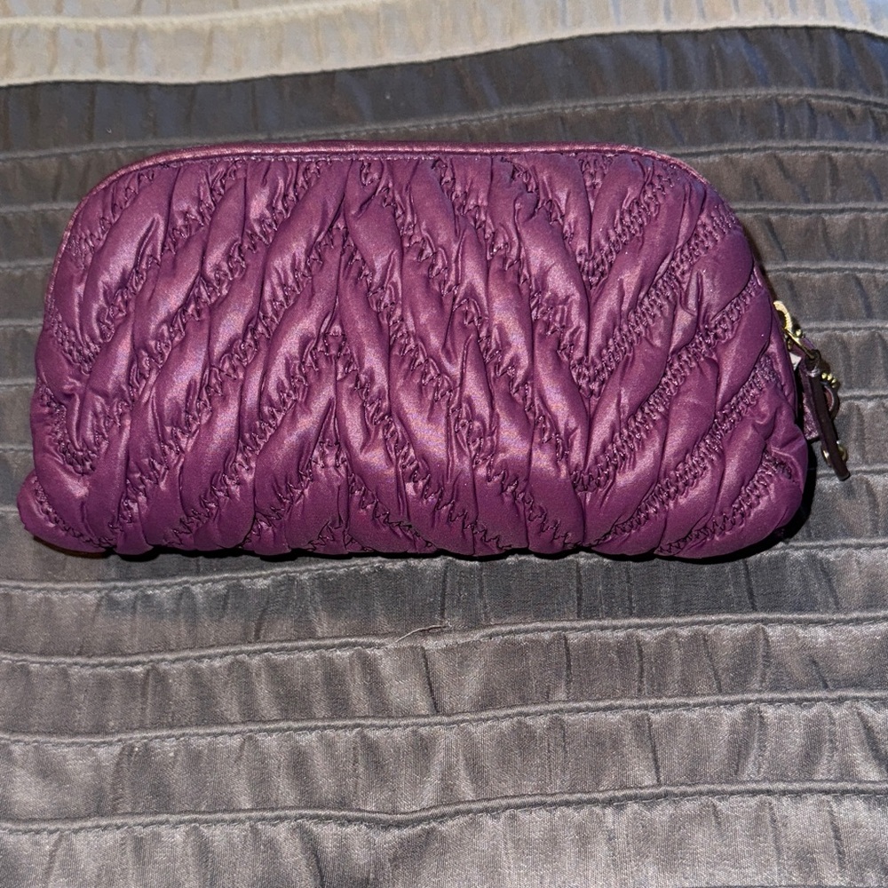Coach Purple Quilted Cosmetic Bag - Picture 3 of 7